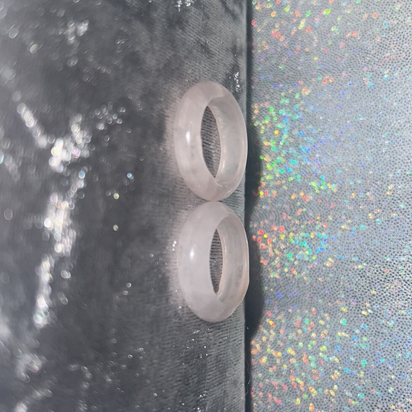 Rose quartz rings bands crystal healing geodes rocks natural ring band π - Picture 13 of 16